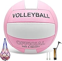 Vista 1 de Voleibol oficial tamaño 5 para interiores y exteriores, kit de voleibol suave de poliuretano más grueso con bomba de pelota para adultos, juego