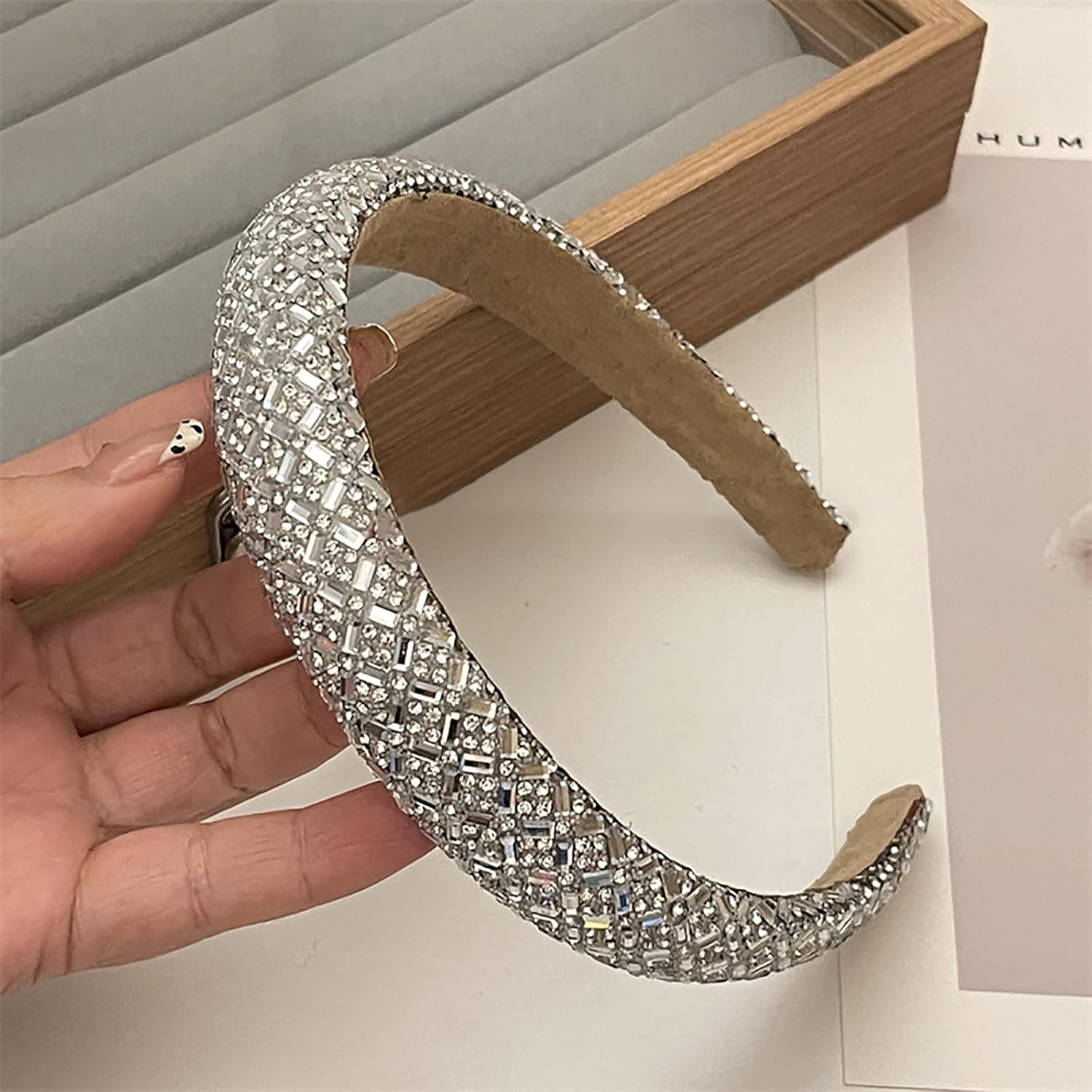 2個 ラインストーン ヘッドバンド レディース ブラック シルバー ファッション キラキラ キラキラ ヘッドバンド ワイドヘッドバン