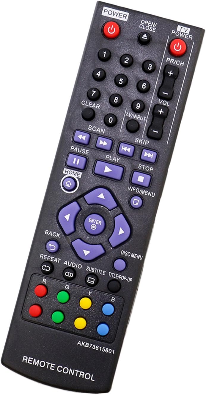 AKB73615801 Replace Remote Control fit for LG Blu-Ray Disc DVD Player BD220 BD630 BP125 BP125N BP135W-N BP200 BP220 BP220N BP320 BP320N BP325 BP325N BP325W BP335WN