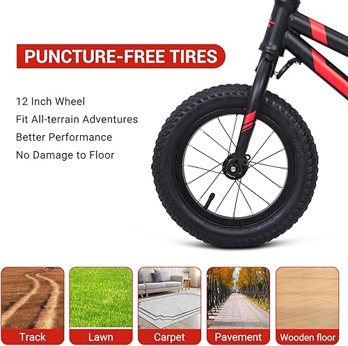 Miniatura 6 de Bicicleta de equilibrio de 12 pulgadas para niños de 2 a 5 años, ligera, sin pedales, bicicleta de juguete para niños con asiento y manubrio