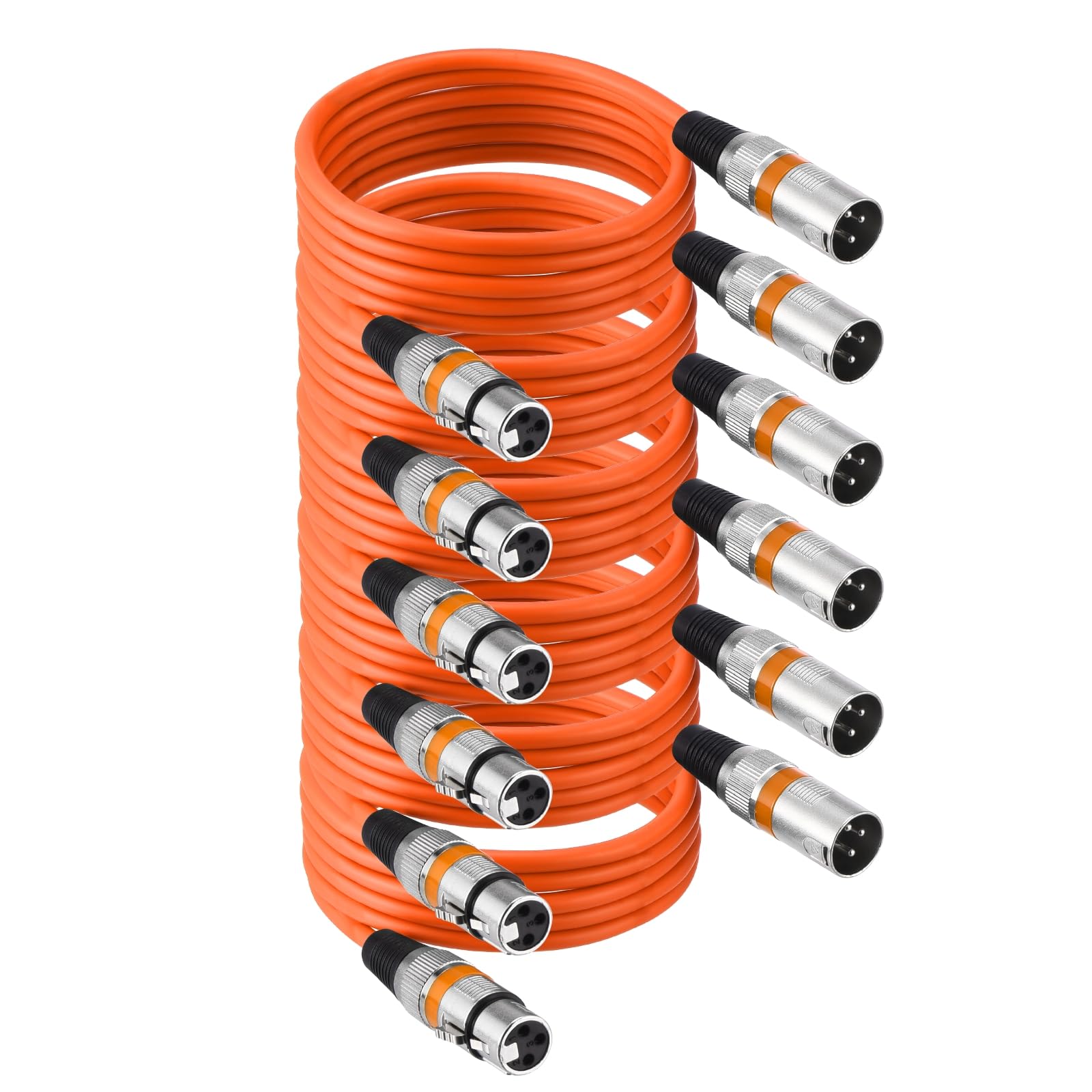 QUARKZMAN 6 Pcs Cables XLR, 6.5 Pies Cable De Micrófono XLR Macho A Hembra 3 Pines Accesorios De Micrófono Balanceado Parche Altavoz Para Estudios De Grabación En Viviente Mezclador