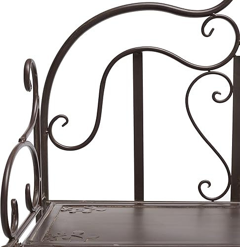 Miniatura 6 de SAFAVIEH Outdoor Collection Tyrique - Estantería victoriana de hierro forjado de 4 niveles, color verde oscuro antiguo