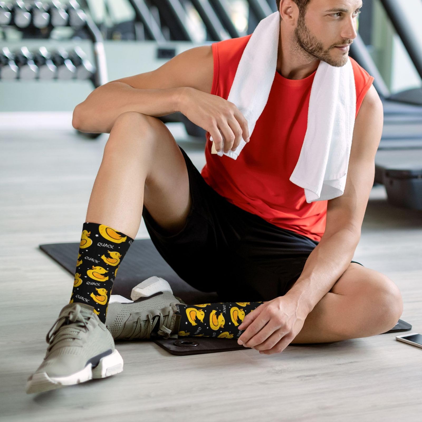 MOLIAN Calcetines deportivos con estampado de leopardo para mujeres y hombres