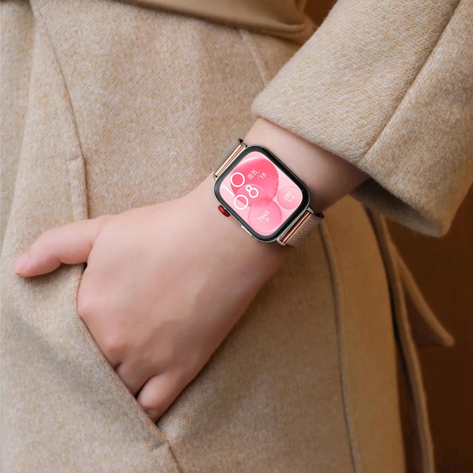 Metalowa bransoletka kompatybilna z Huawei Watch Fit 3 regulowany pasek ze stali nierdzewnej metalowe bransoletki Huawei Watch Fit3 paski akcesoria