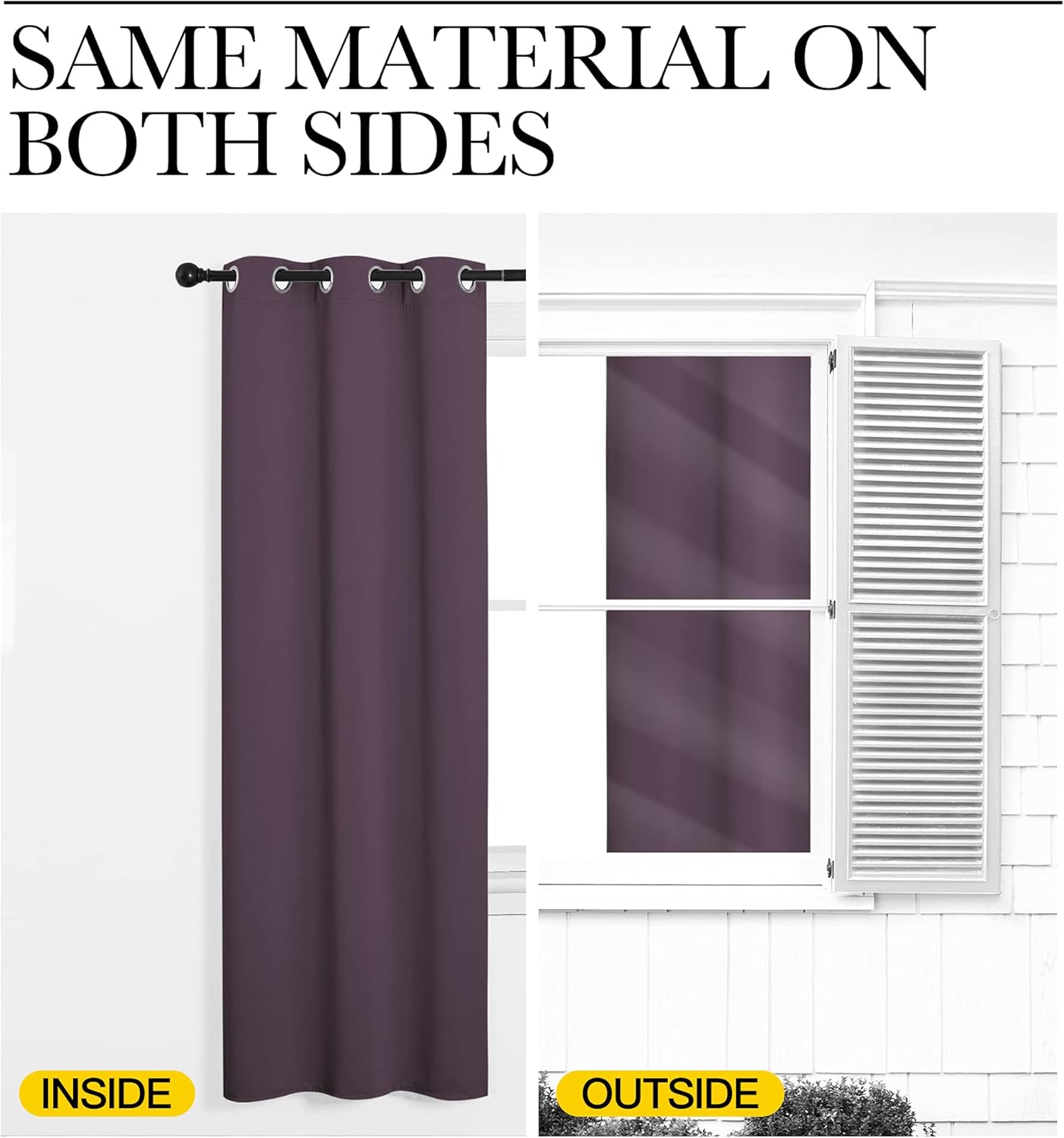 NICETOWN Small Blackout Curtains, Triple Weave Home Decoration Room Darkening Solid Grommet Top Blackout Curtains/Drapes for Bedroom Dining Room(Set of 2, 42 x 63 Inch, Plum) thumbnail