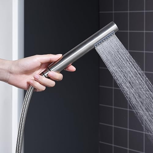 Miniatura 12 de Grifo de bañera independiente, grifos de llenado de bañera, color negro, mango único, montado en el piso con ducha de mano Negro -,Oro