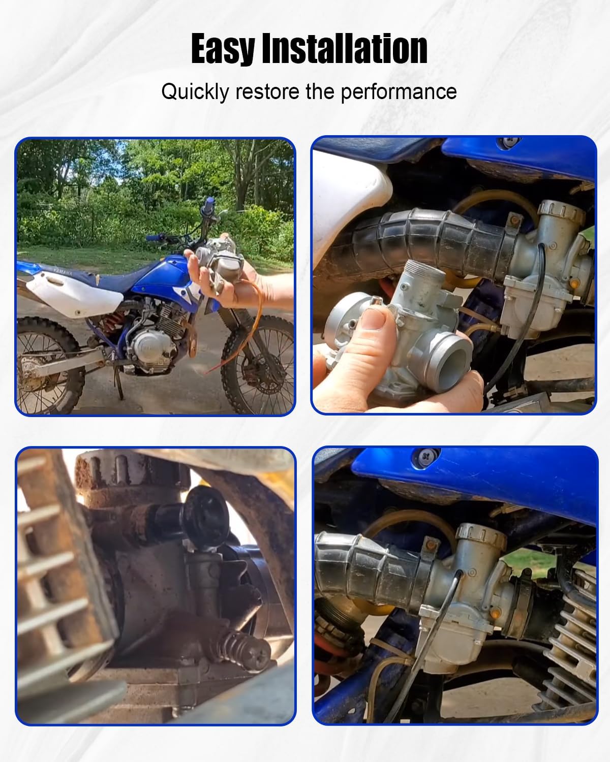 Carburetor Carb Kit Fit for Yamaha TTR 125 TTR125E TTR125L TTR125LE 2000 2001 2002 2003 2004 2005 2006 2007, with Filter Element Hoses Cables