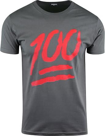 ShirtBANC Mens Graphic Keep It 100 Shirt Motivation Themed Tee Cool Gray