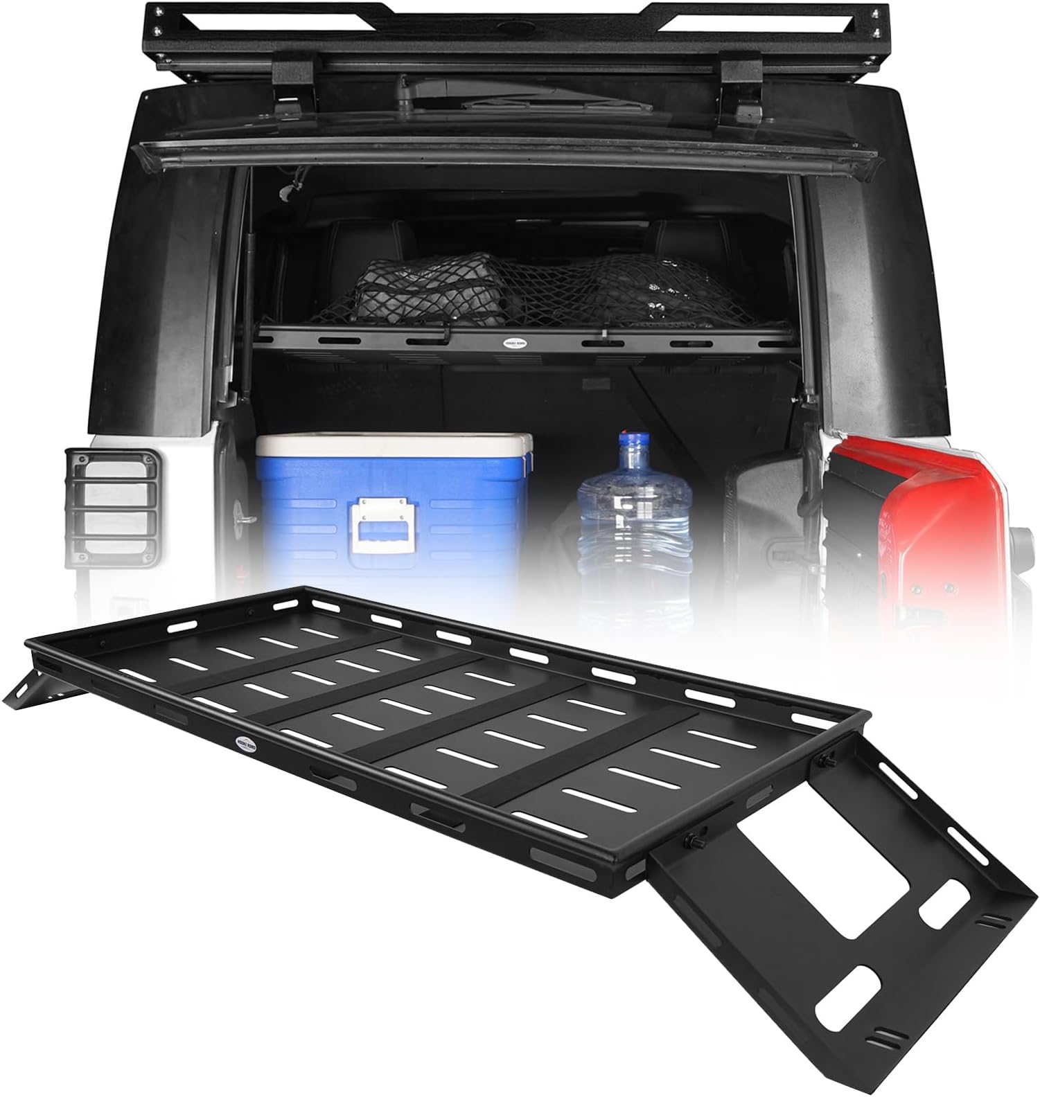 Rear Trunk Cargo Rack Shelf Interior Storage Basket Luggage Carrier Tray for 2007-2026 Jeep Wrangler JK JL Unlimited 4-Door Hardtops
