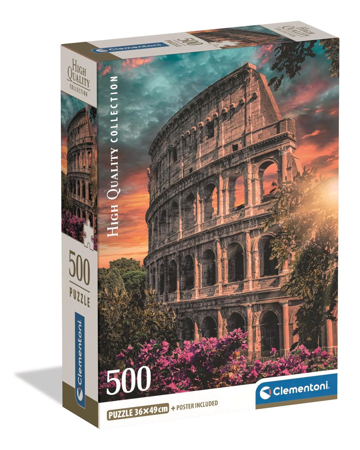 Clementoni Puzzle 500 pieces, Collection, Amphitheatre, Compact box, Puzzle for Adults, Made in Italy, 35588