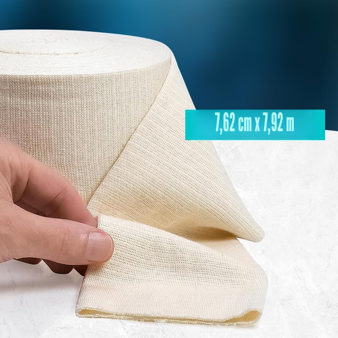 Vendas Tubulares de 7.6 cm x 7.9 m - Vendaje Elástico de Soporte para Brazo y Piernas - Primeros Auxilios - Gasa de Algodón - Talla D