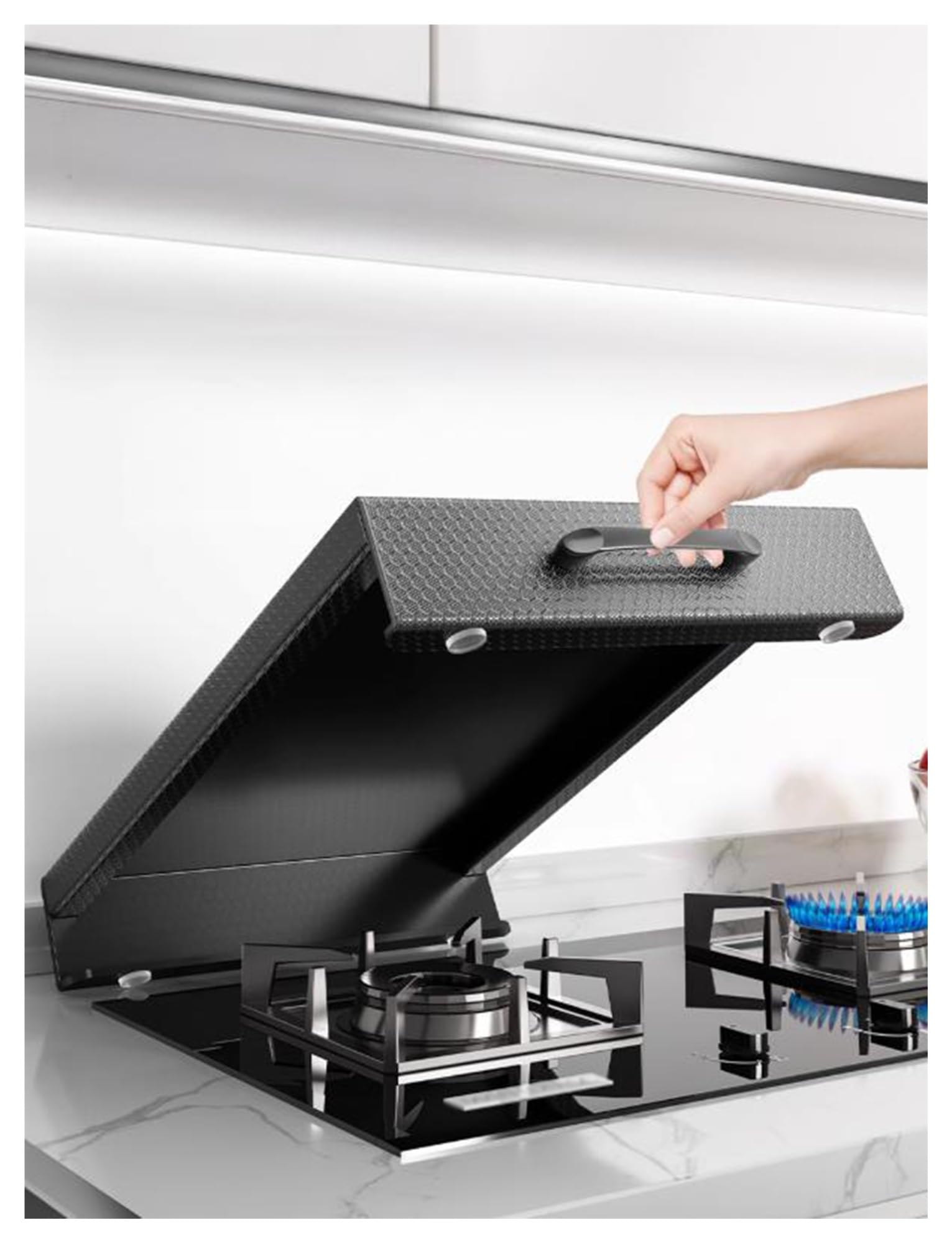 Cubiertas protectoras for cocina, placa de acero al carbono for placa de gas, cubierta for placa de fideos(L40xW48xH7cm/15.7x18.9x2.8in)