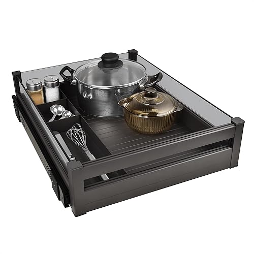 JOMOLA Gabinete de cocina extraíble, estantes de despensa, bandeja deslizante resistente para gabinete, extensión completa, armario de cocina,