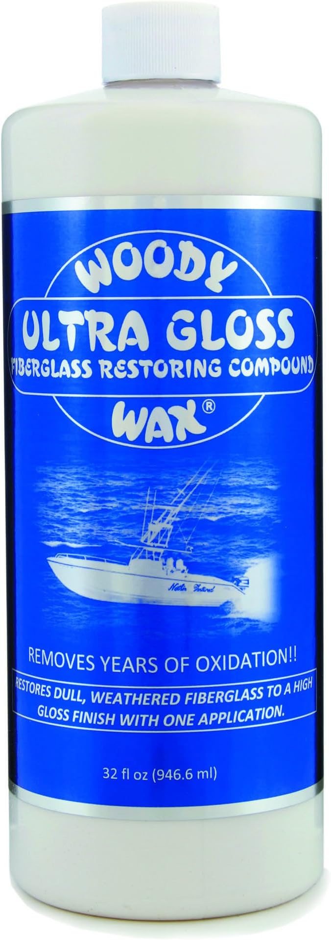 Ultra Gloss Restoring Compound, Professional-Grade Fiberglass Restoration & Oxidation Remover for Boats & Yachts, Diminishing Micro-Abrasive Formula for High Gloss Gel Coat Finish, 32 oz