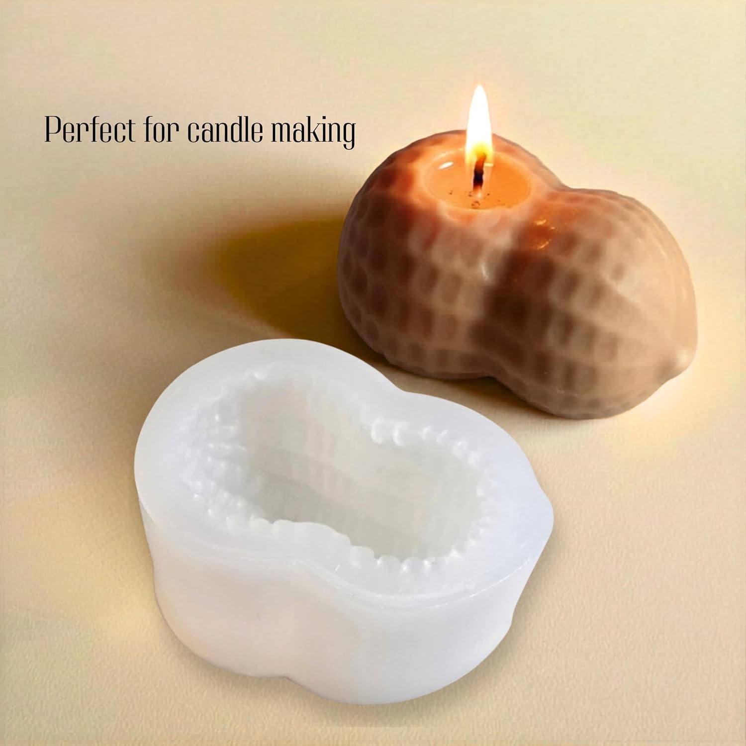 Realistic Peanut Silicone Mold, Food-Grade BPA-Free, 3x1.75 Inch, 100ml, for Chocolate, Mousse, Candle Making Baking Tool for Viral Fruit-Shaped Pastries Bakery Supply