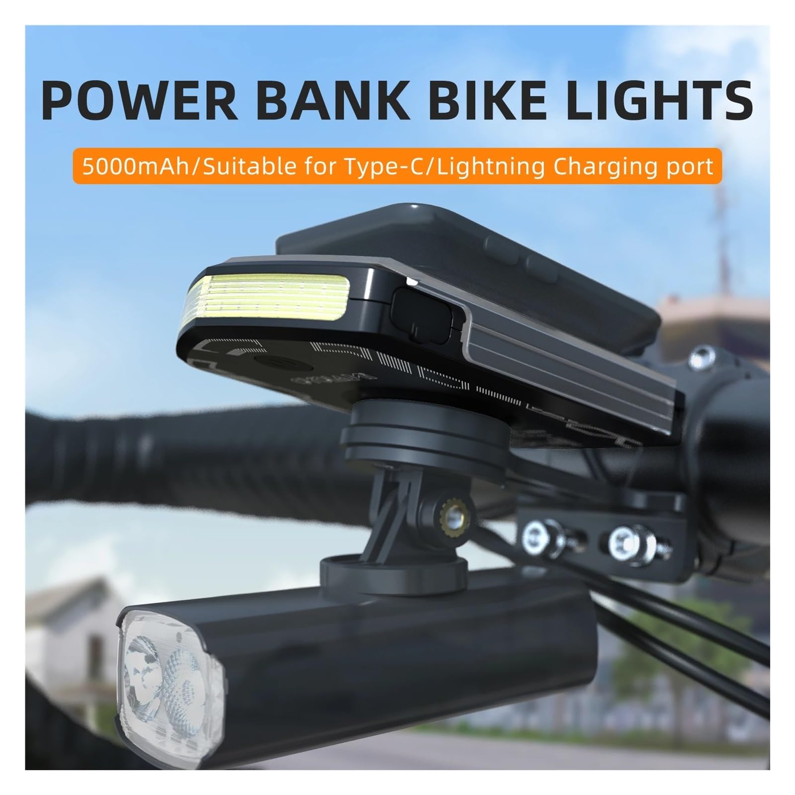 1 Faro de Bicicleta Inteligente Recargable Tipo C