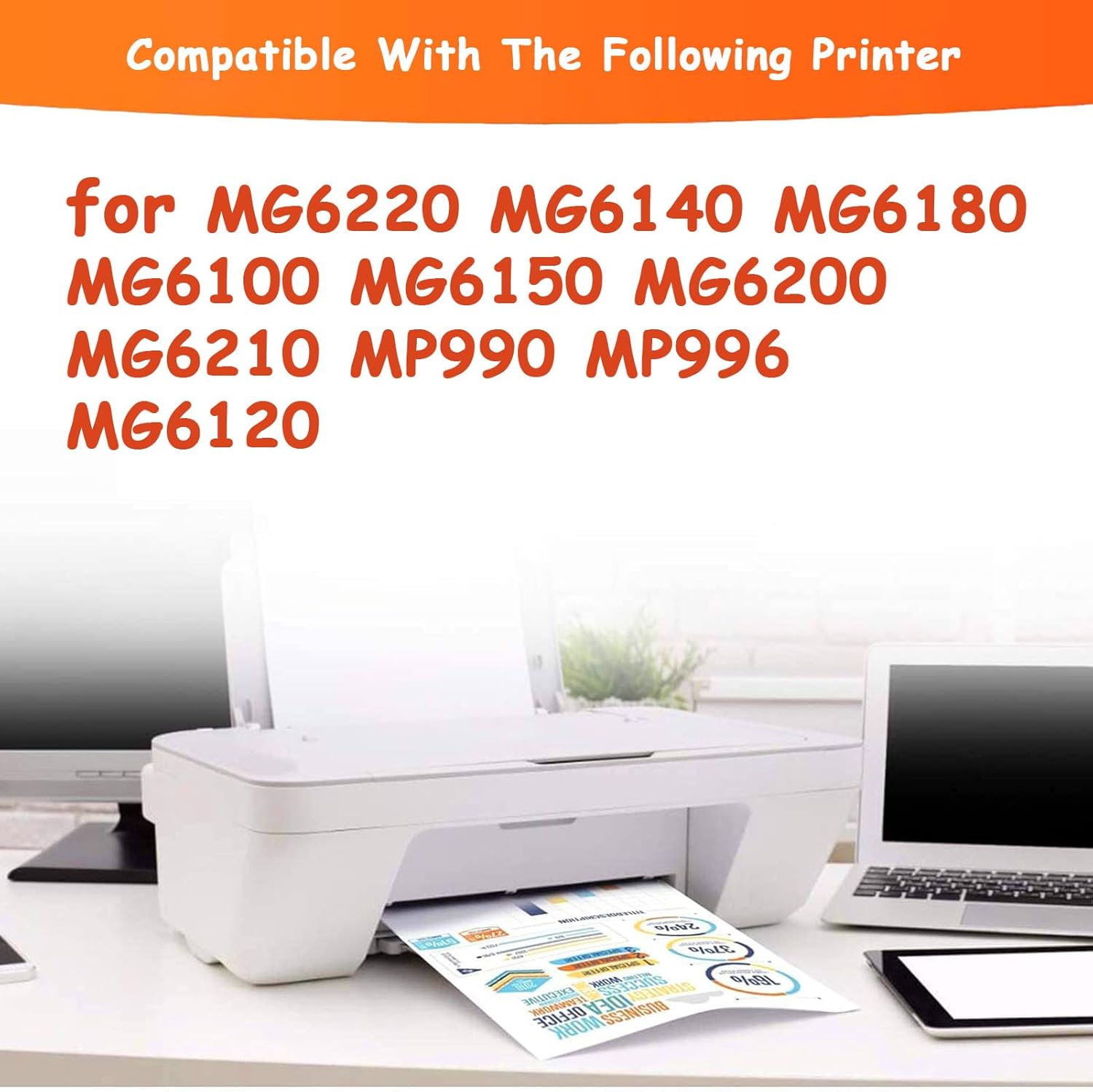 QY6-0078 QY6 0078 Compatible Print Head, with Chip, Work for Canon MG6220 MG6140 MG6180 MG6100 MG6150 MG6200 MG6210 MP990 MP996 MG6120 Printer, Inkjet Printhead Replacement Kit 1-Pack