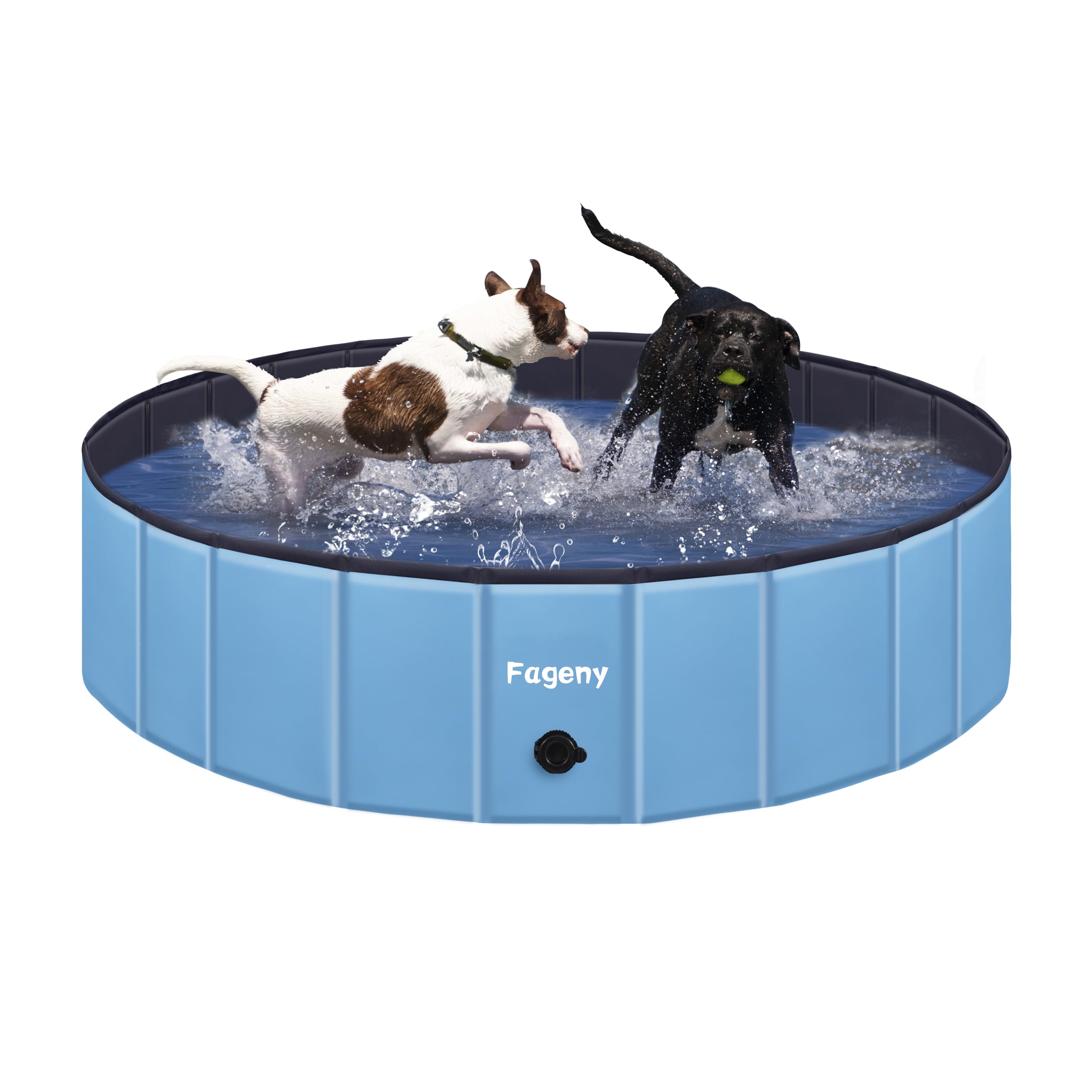 Fageny Paddling Pool for Dogs & Kids, 120x30cm Foldable Dog Swimming Pool Bathtub, Anti Slip Thickened Bottom Portable Pets Bathing Pool for Indoor Outdoor