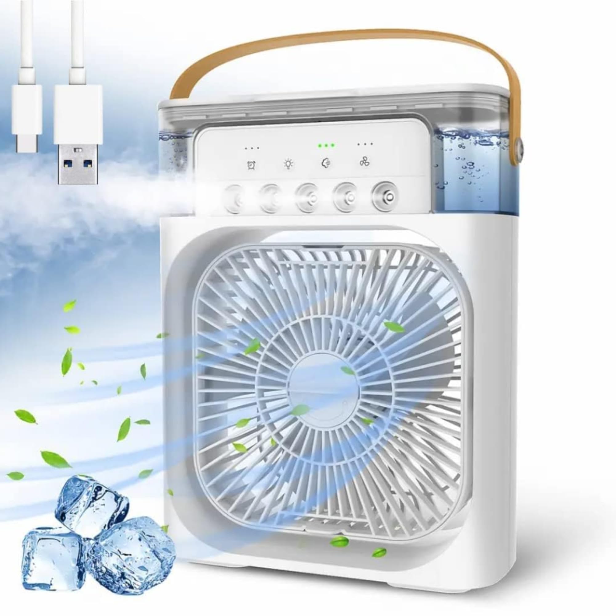 Drumstone (𝐒𝐮𝐦𝐦𝐞𝐫 𝐒𝐚𝐯𝐢𝐧𝐠𝐬 𝟏𝟎-𝐘𝐞𝐚𝐫𝐬 𝐙𝐞𝐫𝐨 𝐖𝐨𝐫𝐫𝐢𝐞𝐬 Battery-Powered Portable Air Conditioner – Compact Cooling Fan with 7-Color LED, 3-Speed & Timer Function-image-44