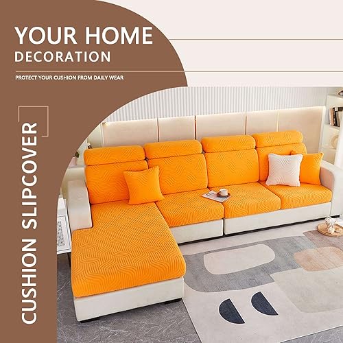 Miniatura 7 de Fundas de cojín para sofá seccional en forma de L, funda de cojín elástica para silla, sofá biplaza, protector de muebles, tela jacquard de