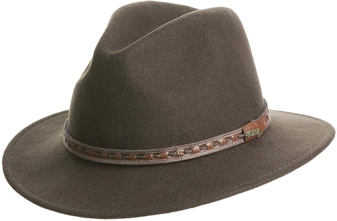 Sierra Crushable Wool Safari Hat, OLIVE 
