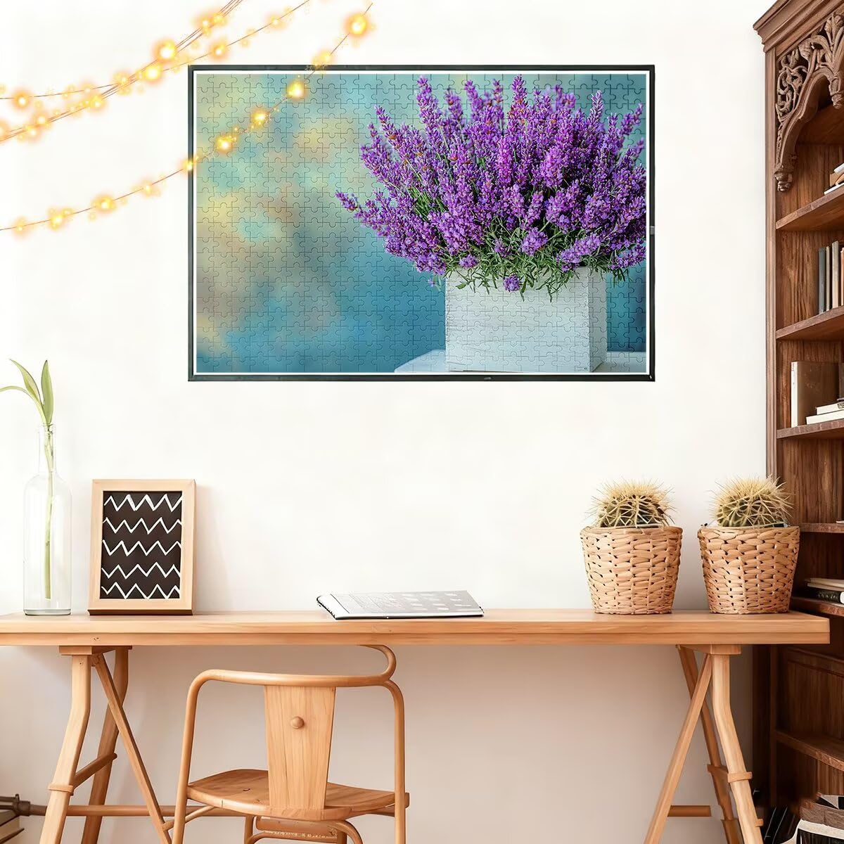 Puzzle 1500 elementów dla dorosłych, kwiat, lawenda, klasyczne drewniane puzzle dla dorosłych, 87 x 57 cm, niepożądane wyzwanie, gra edukacyjna, puzzle dla całej rodziny, relaksujący prezent dla