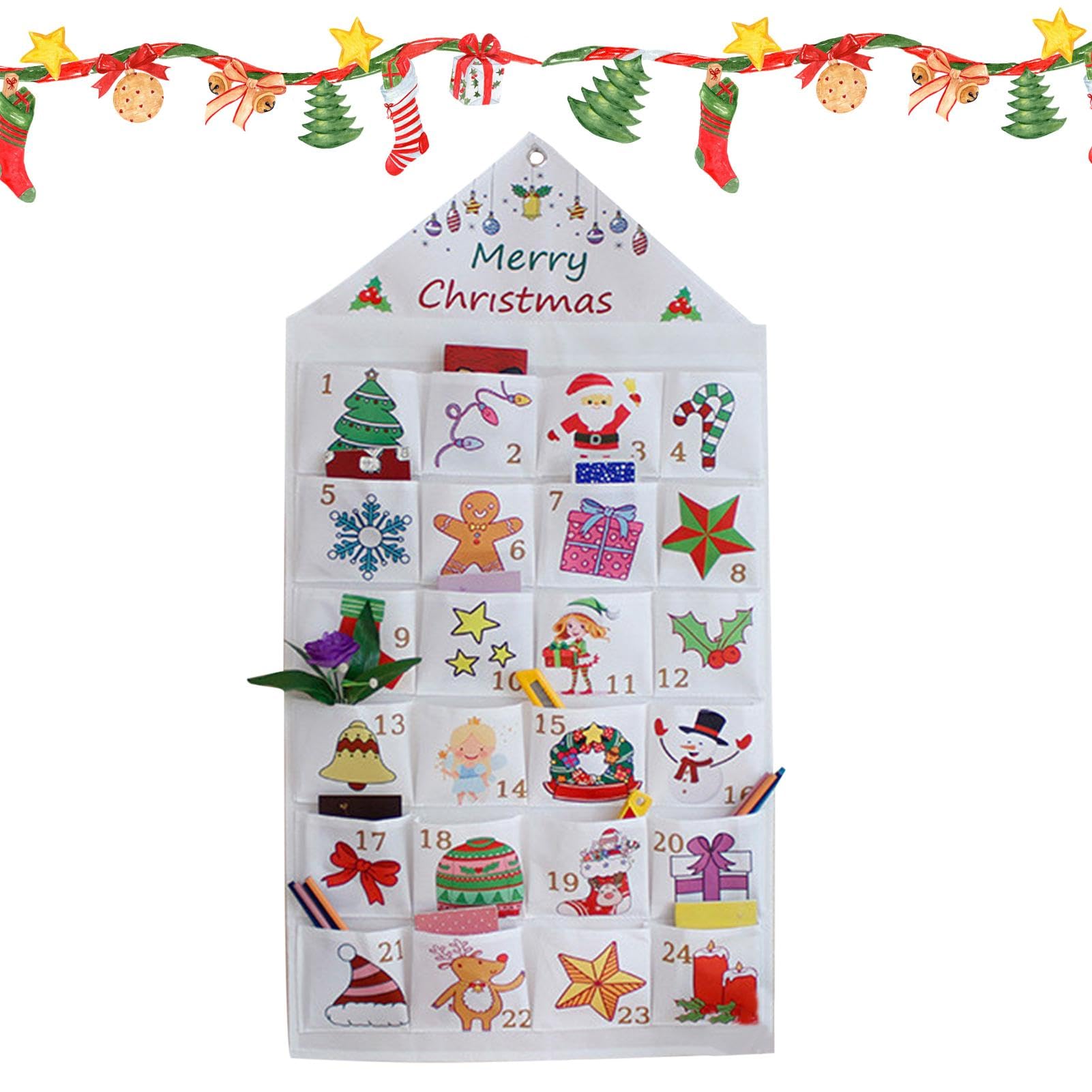  クリスマスアドベントカレンダー Amazon.co.jp: ポケット付きクリスマスアドベンチストカレンダー