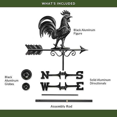 Miniatura 6 de Bantam Rooster Weathervane 1975K - Acabado negro por Good Directions