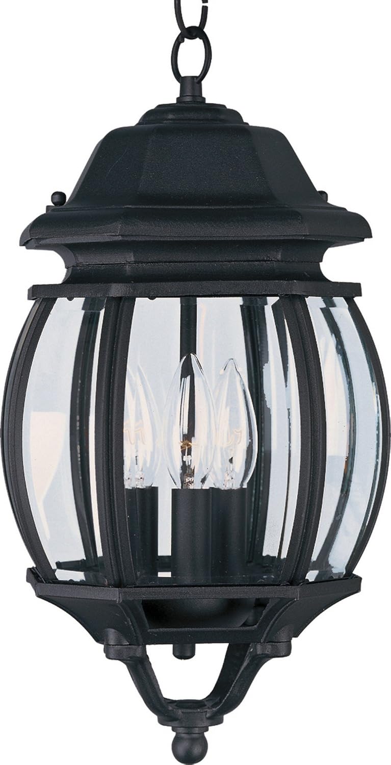 Maxim Crown Hill-3 Light Outdoor Hanging Lantern in Early American Style-8 Inches Wide by 19.5 inches high