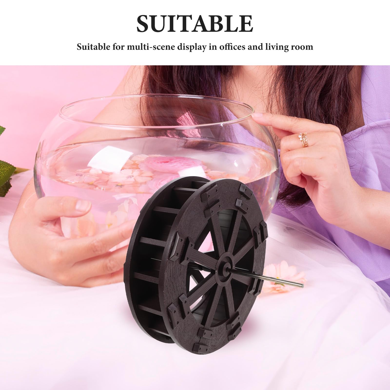 Hemobllo Rueda De Feng Shui Molino De Agua para Acuarios Decoración De Escritorio Fuente De Cascada Accesorios De Rueda De Agua para Peceras y Micropaisajes