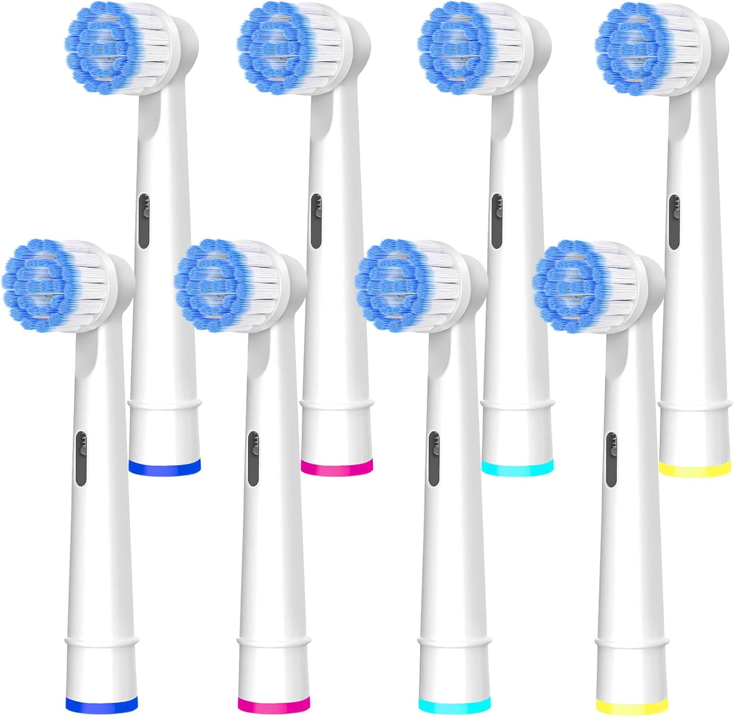 Pro Sensitive Gum Care Replacement Toothbrush Heads Compatible with Oral-B Electric Toothbrushes 8 Ultra Thin Bristles Toothbrush Heads for Gentle Teeth Cleaning White