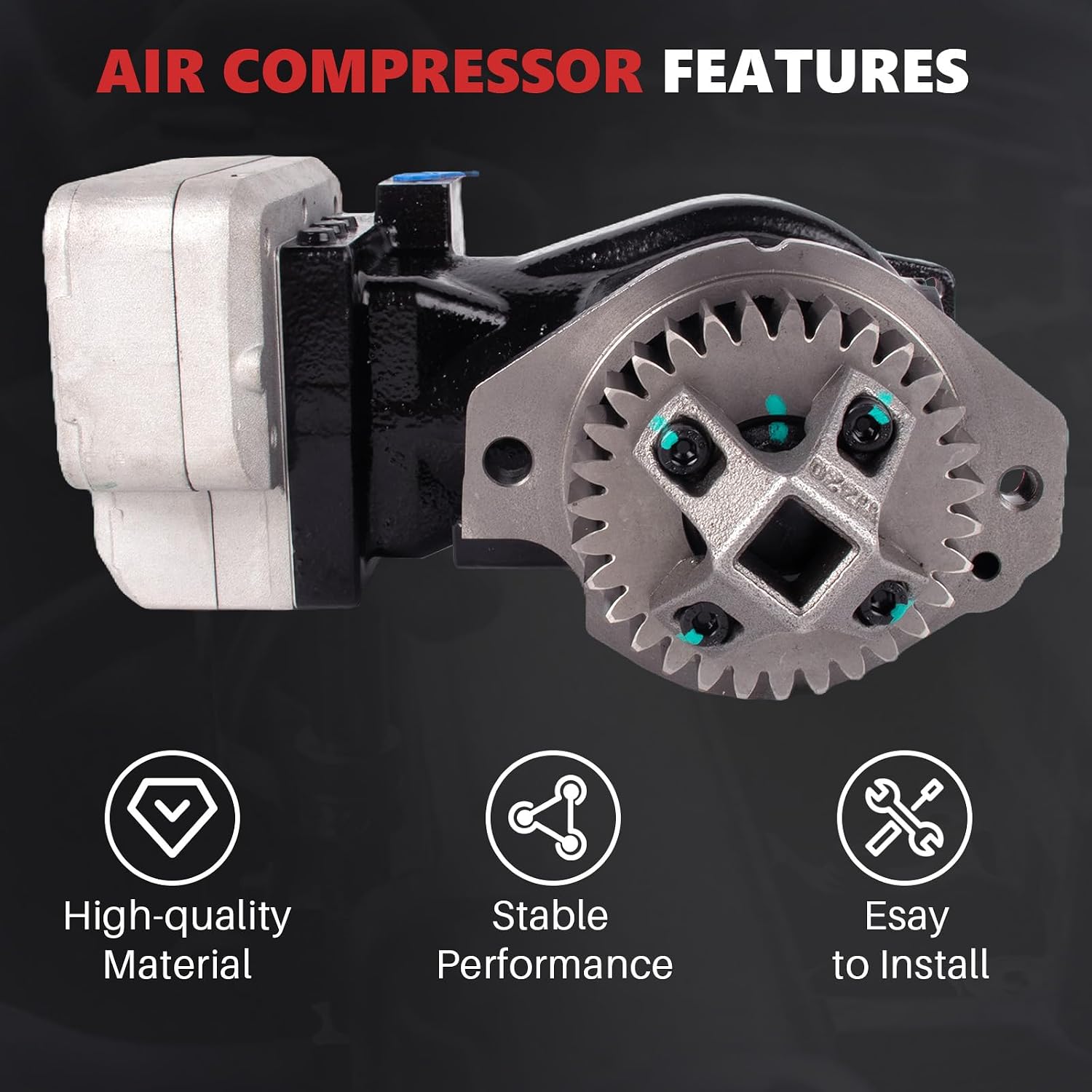 3687343 Air compressor Compatible with Cummins ISX 2010 and Newer Replace 3685918 3690864RX 3690864RXCUM 4318220 4318220RX 4318220RXCUM