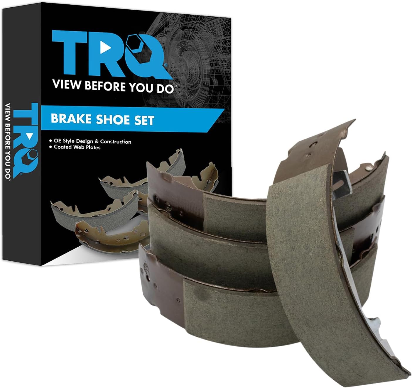 TRQ Rear Brake Shoes Compatible with 2010-2013 Ford Transit Connect