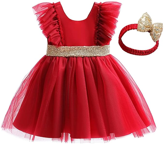 Fairy Dolls Girls Sequined and Net Dress Frock