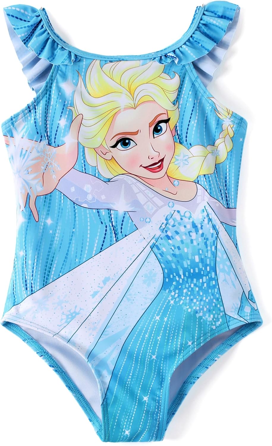 Disney Stitch Marvel Frozen Elsa Girls Swimsuits UPF 50+ One Piece Bathing Suits Sport Summer Swimwear for Kids Size 3-13Y
