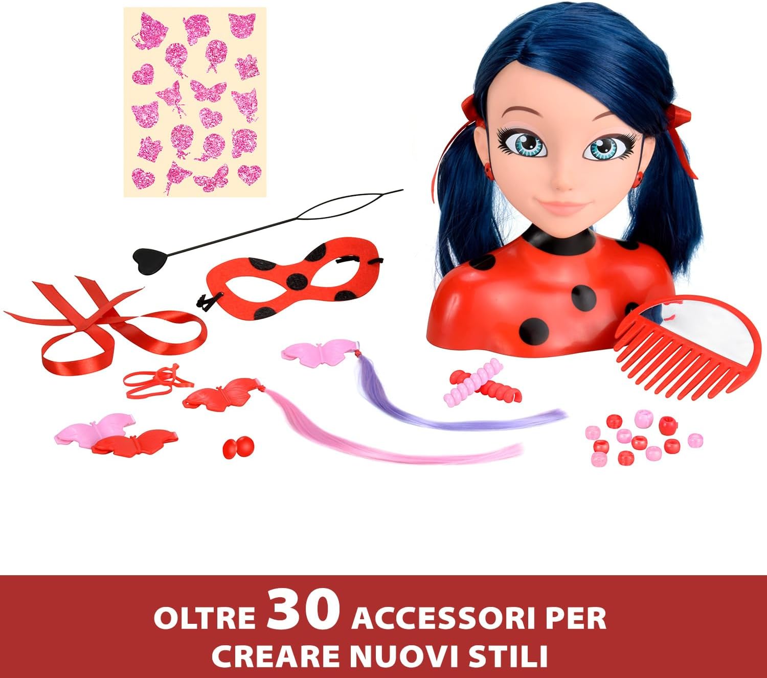 Bandai Miraculous Ladybug Miraculous Deluxe 21 cm Comb Head Marinette + 30 Accessories P50247