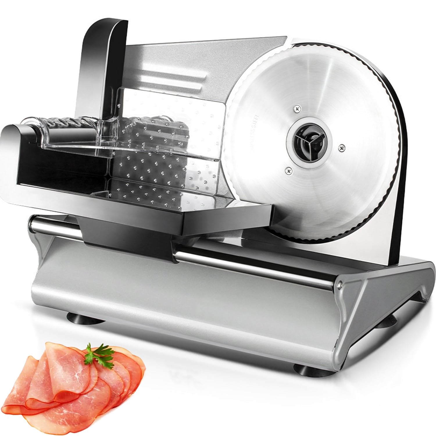 ASerZenith Electric Meat Slicer With Adjustable Stainless Steel Blade For Home Food Preparation, Perfect For Deli-Style Slicing Of Meats And Cheeses