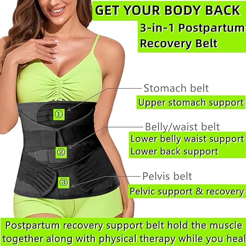 Miniatura 9 de Banda posparto para el vientre para después de la cesión y cinturón de apoyo natural para la recuperación del nacimiento, esencial después del