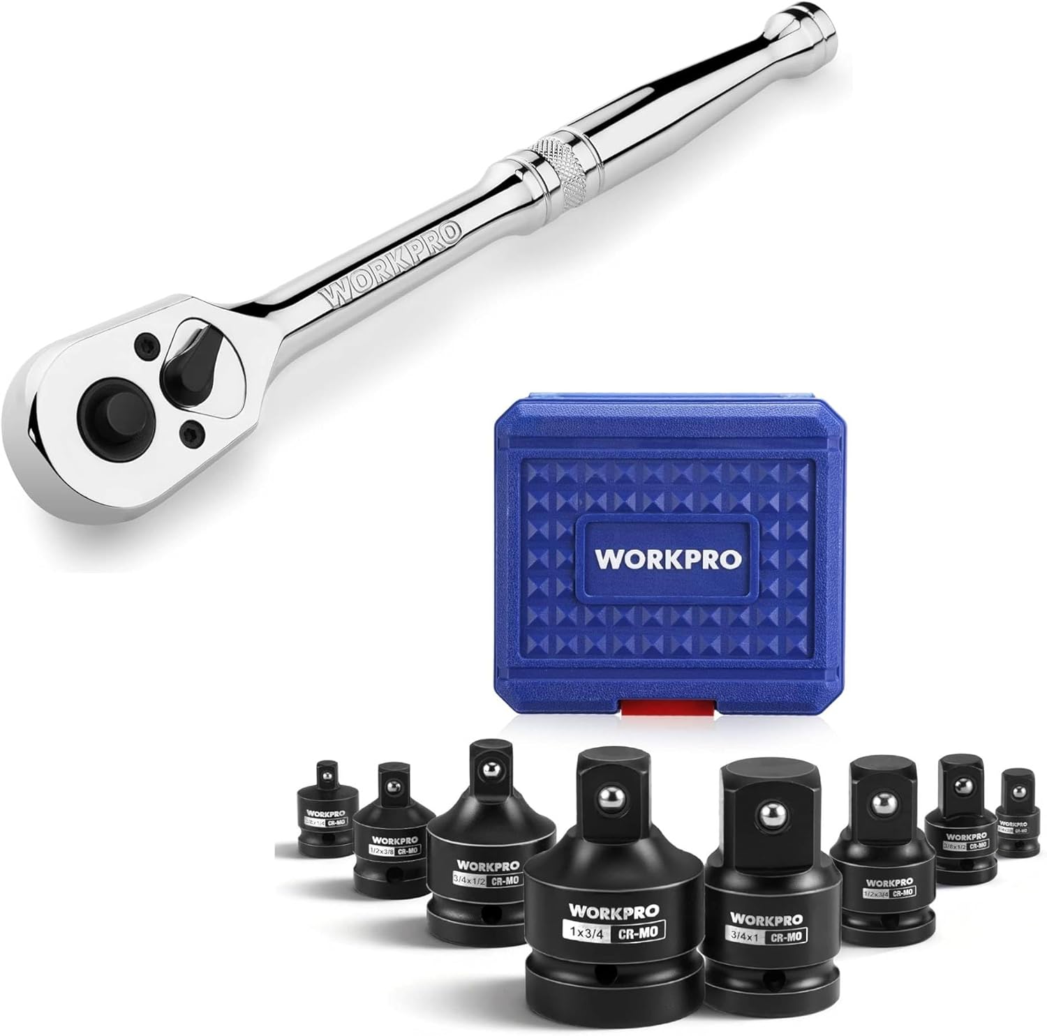 WORKPRO 1/2-Inch Drive Ratchet & Impact Socket Adapter