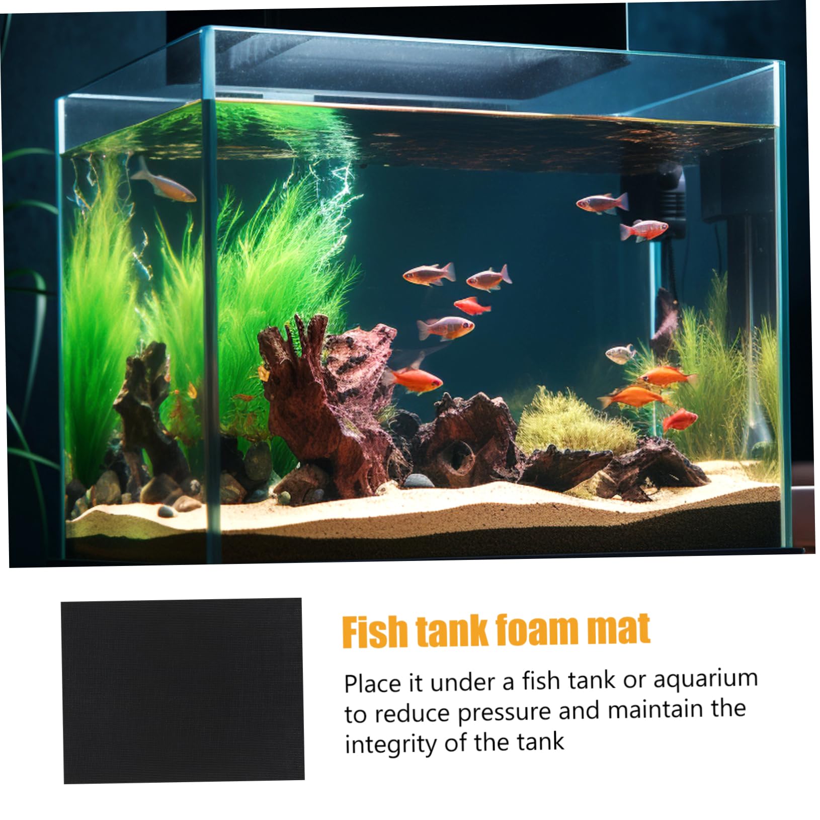 SUPVOX Tapis de Fond pour Aquarium 40x30x0.60cm Tapis Antidérapant en Mousse Épaisse Isolation Thermique Nivellement Réservoir Poissons