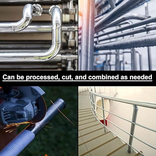 Miniatura 4 de Diámetro exterior 0.866 in, tubo de aluminio tubo de metal recto es adecuado para muebles y decoración, espesor de pared 0.098 in, longitud 19.685 in