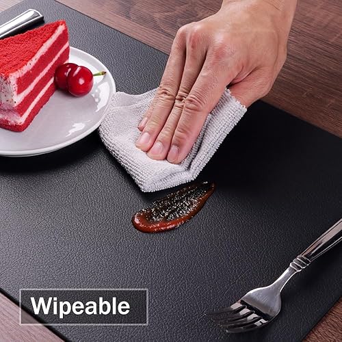 Miniatura 5 de Juego de 8 manteles individuales de PVC resistentes al calor, impermeables, lavables, antideslizantes, fáciles de limpiar, para decoración de mesa