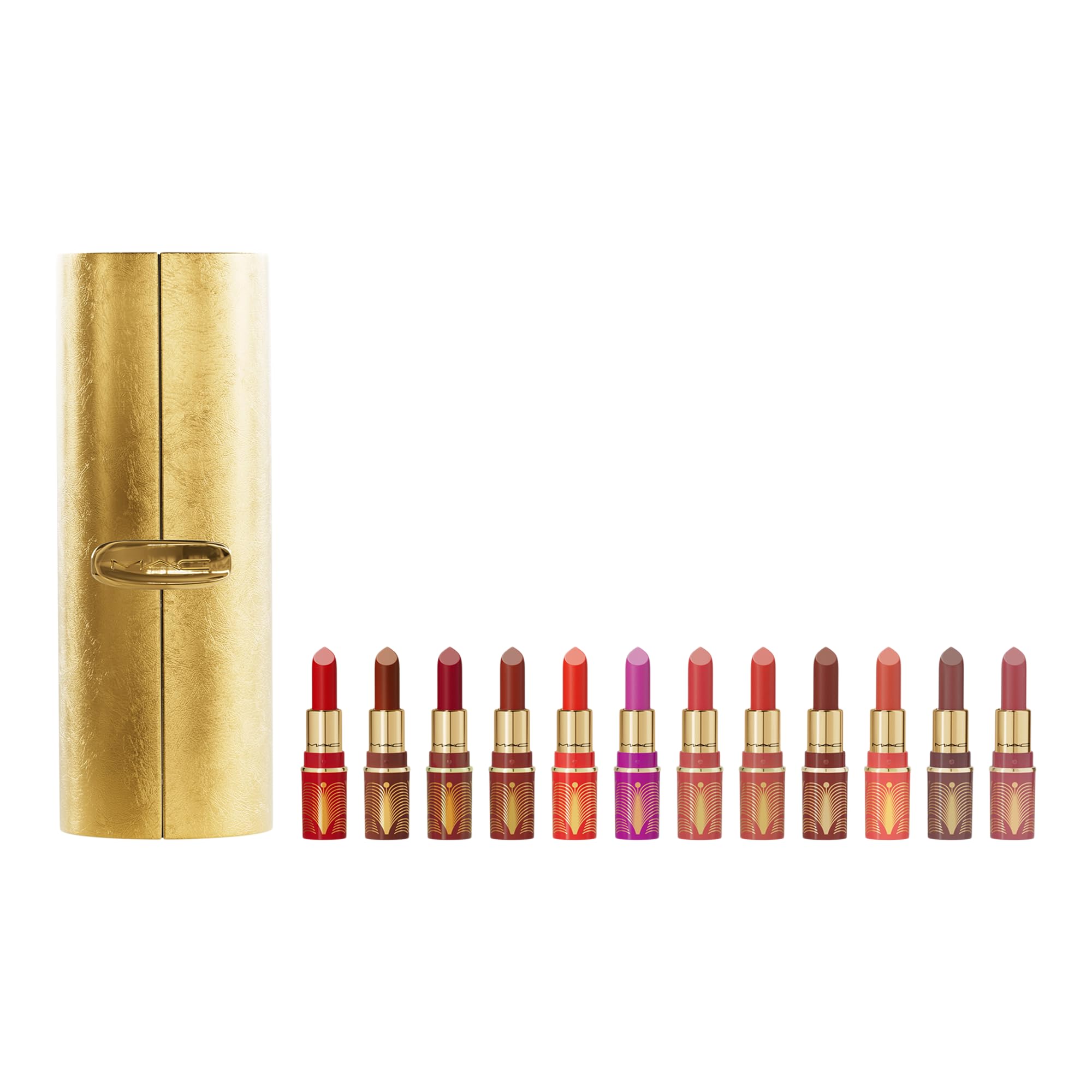 Amazon.com : MAC Golden Girls Mini Lustreglass Lipstick Vault, 12