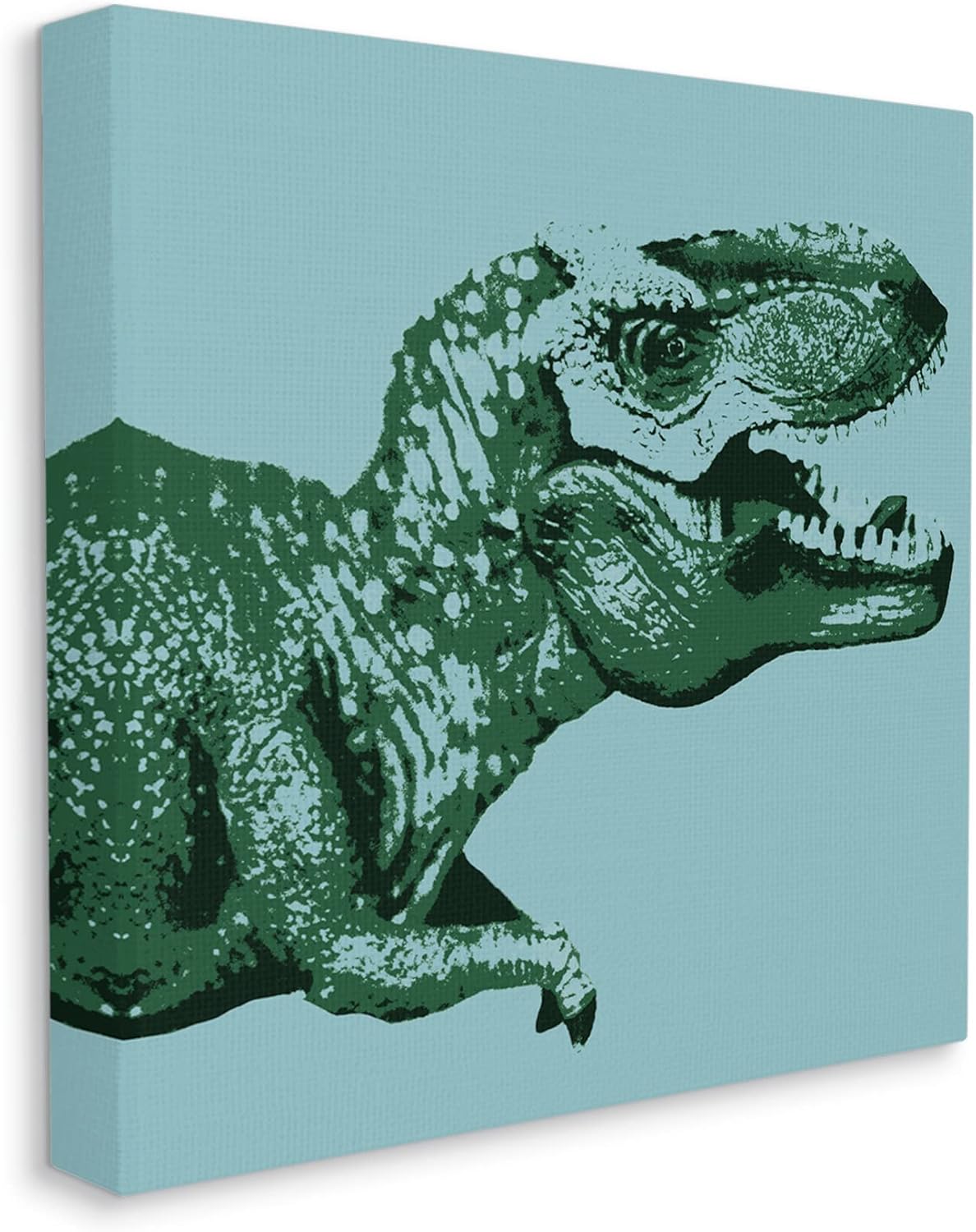 Stupell Industries Pop Style T-Rex Dinosaur Kids Wildlife Design Canvas Wall Art, Design By Daphne Polselli