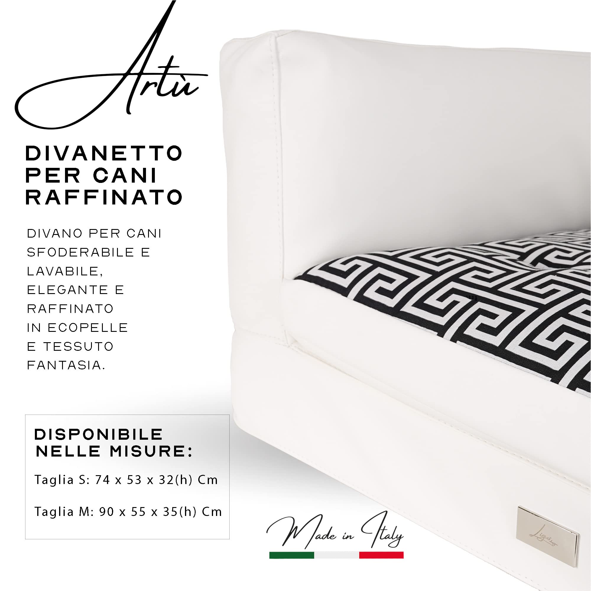 Divano Per Cani Ligo Artù - Cuccia Sfoderabile Lavabile Made In Italy Beige - Foto 5