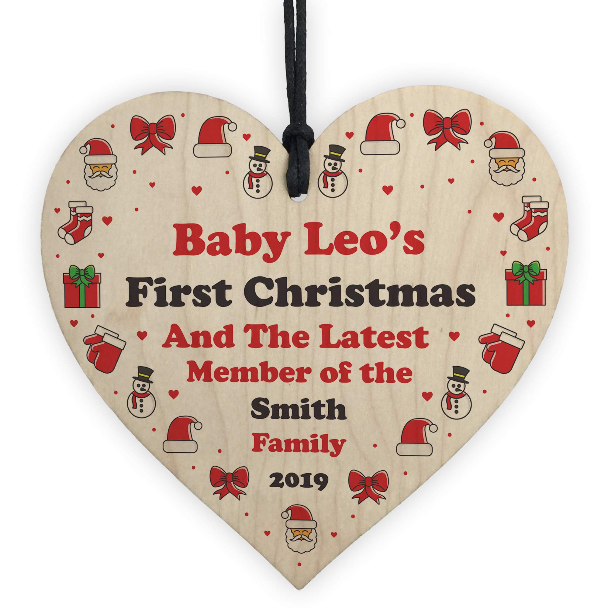 Red Ocean Men's Babys First Christmas Tree Decoration Personalised 1St Christmas Bauble Gift
