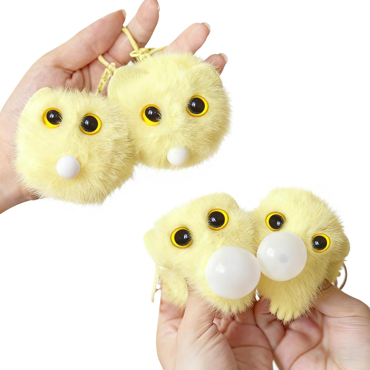 Cat Plush Keychain Squeeze to Blow Bubbles Backpack Charm Purse Accessory Plush Toy image 4