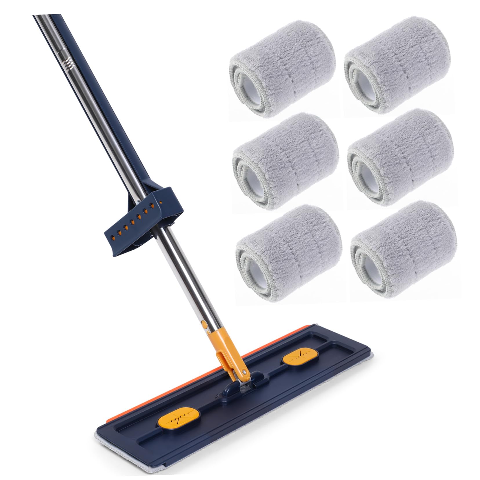 OUNONA Trapeador de Piso Plano Superficie Ampliada para Limpieza Profunda, Material PVC y Aleación, Adecuado para Limpiar Suelos y Baños Hogar