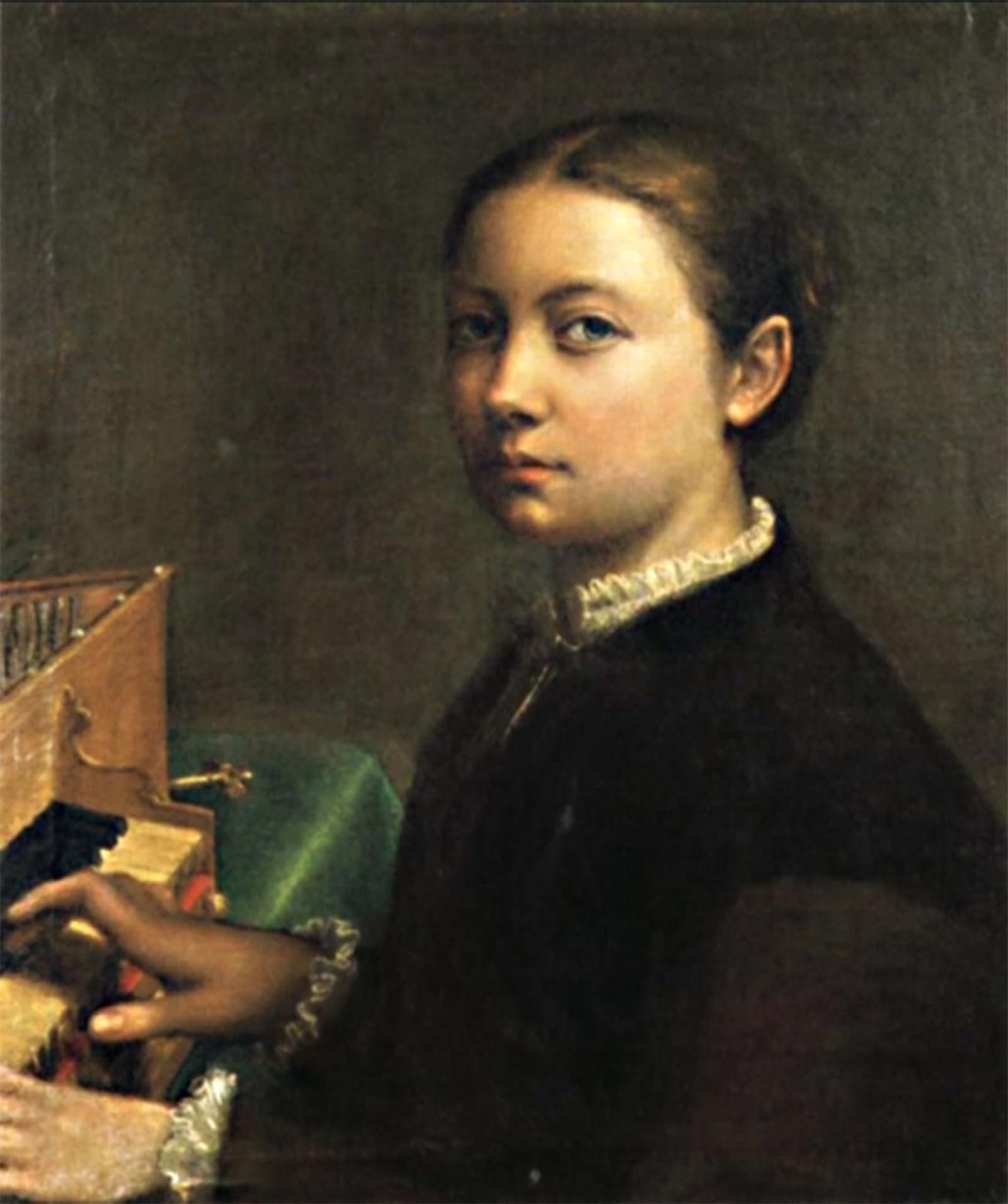 POSTERIIk Famous Animal Posters Vintage Picture Self Portrait Playing the Spinet by Sofonisba Anguissola Modern Wall Decor for Home Decor 60x90cm