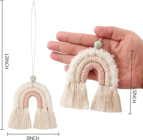 Miniatura 7 de BOHO GARDEN Dije bohemio de macramé, difusor de aceite esencial para automóviles, guardería, dormitorio de niños y decoración del hogar, ambientador